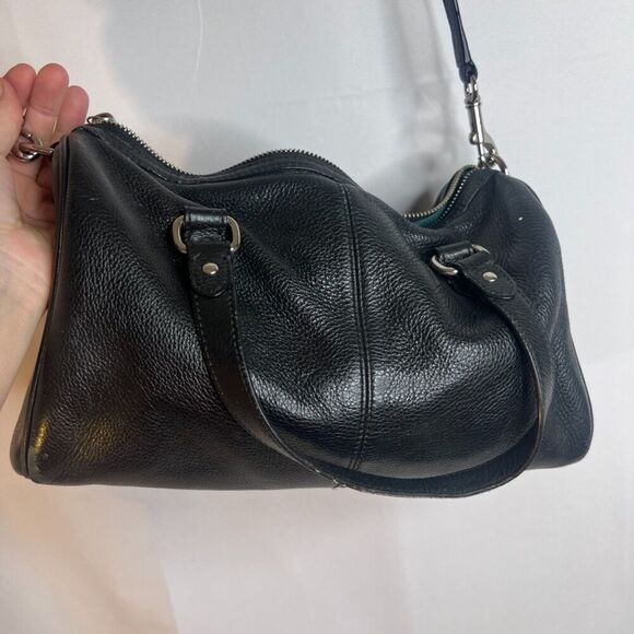 Coach Black Leather Avery Boston Barrel Crossbody HandBag Satchel Purse - Picture 3 of 16